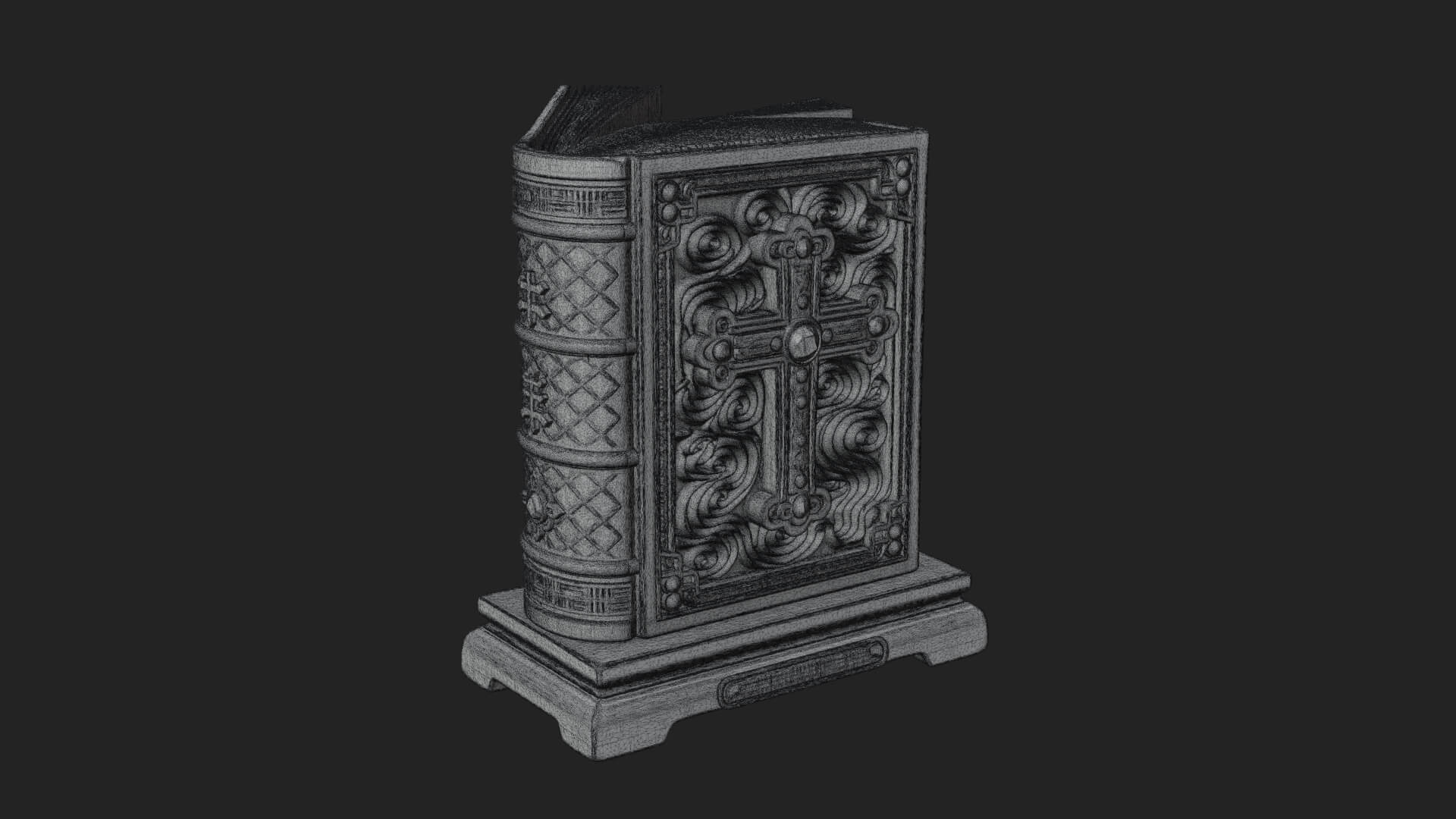 Open Scripture Book Model Design 4 3D Print Model 3D Model