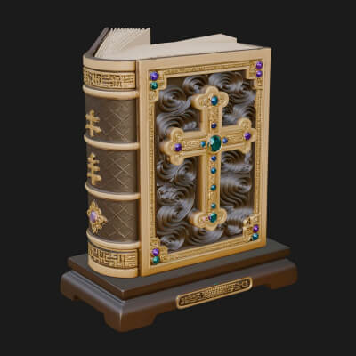 Open Scripture Book Model Design 4 3D Print Model