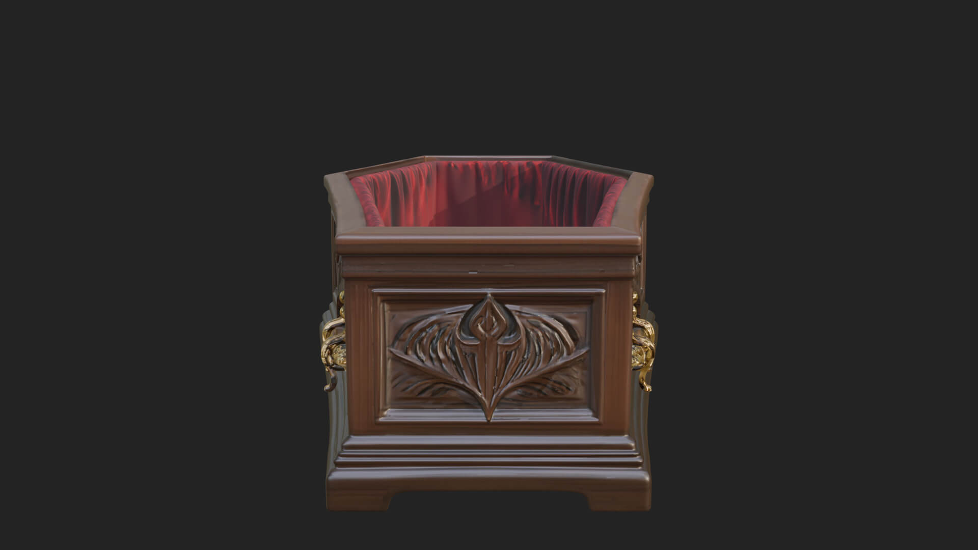 Open Wooden Coffin Model Design 1 3D Print Model 3D Model