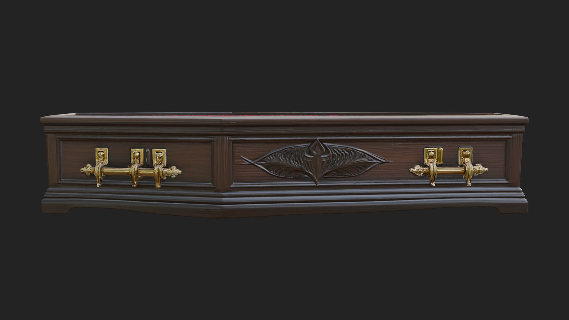 Open Wooden Coffin Model Design 1 3D Print Model 3D Model