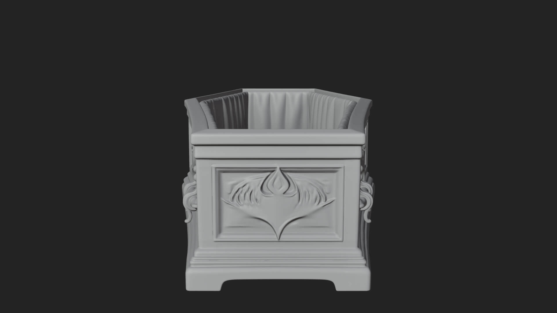 Open Wooden Coffin Model Design 1 3D Print Model 3D Model