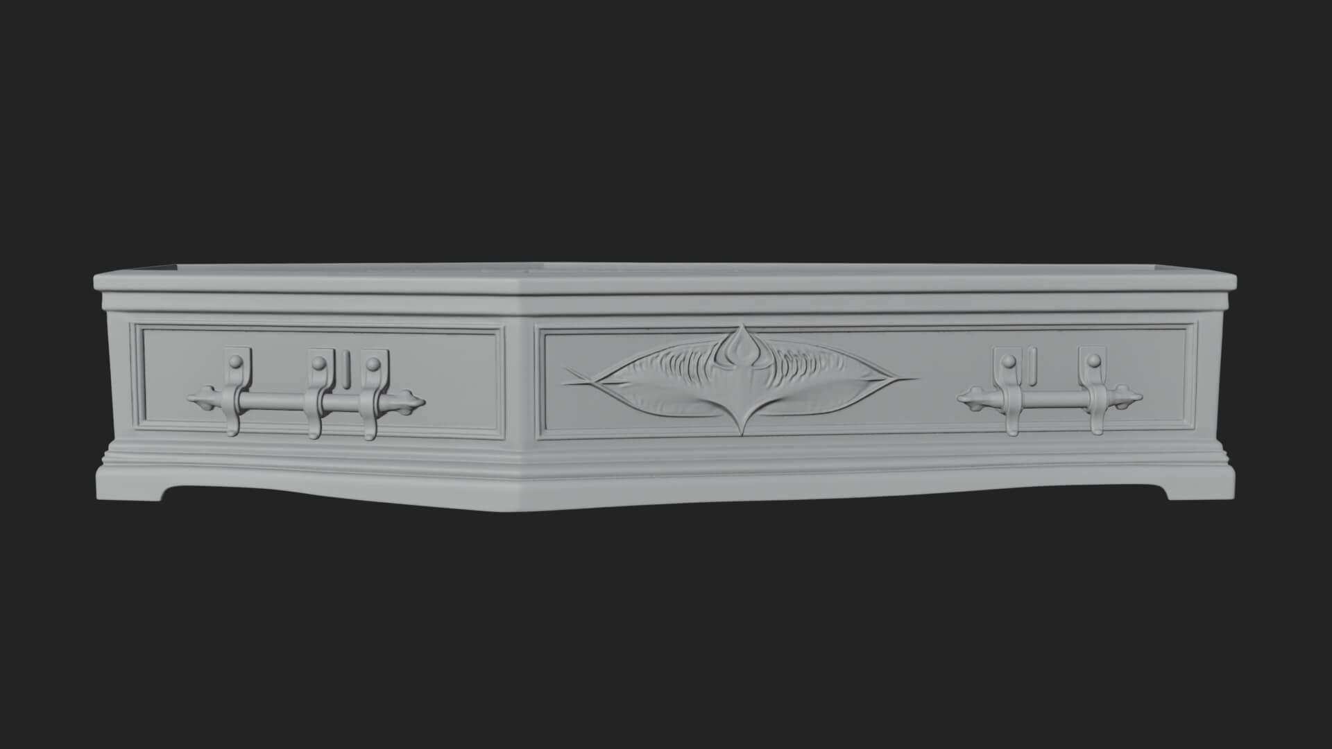 Open Wooden Coffin Model Design 1 3D Print Model 3D Model