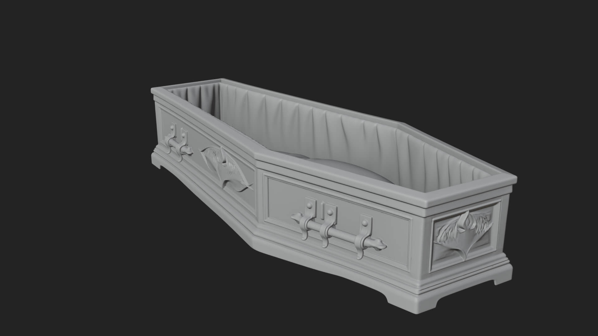 Open Wooden Coffin Model Design 1 3D Print Model 3D Model
