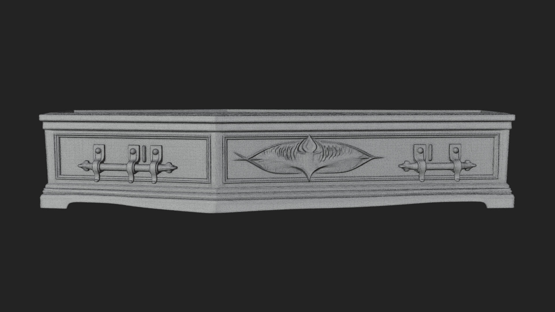 Open Wooden Coffin Model Design 1 3D Print Model 3D Model