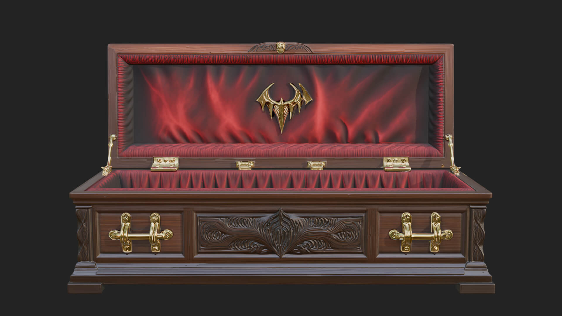 Open Wooden Coffin Model Design 2 3D Print Model 3D Model