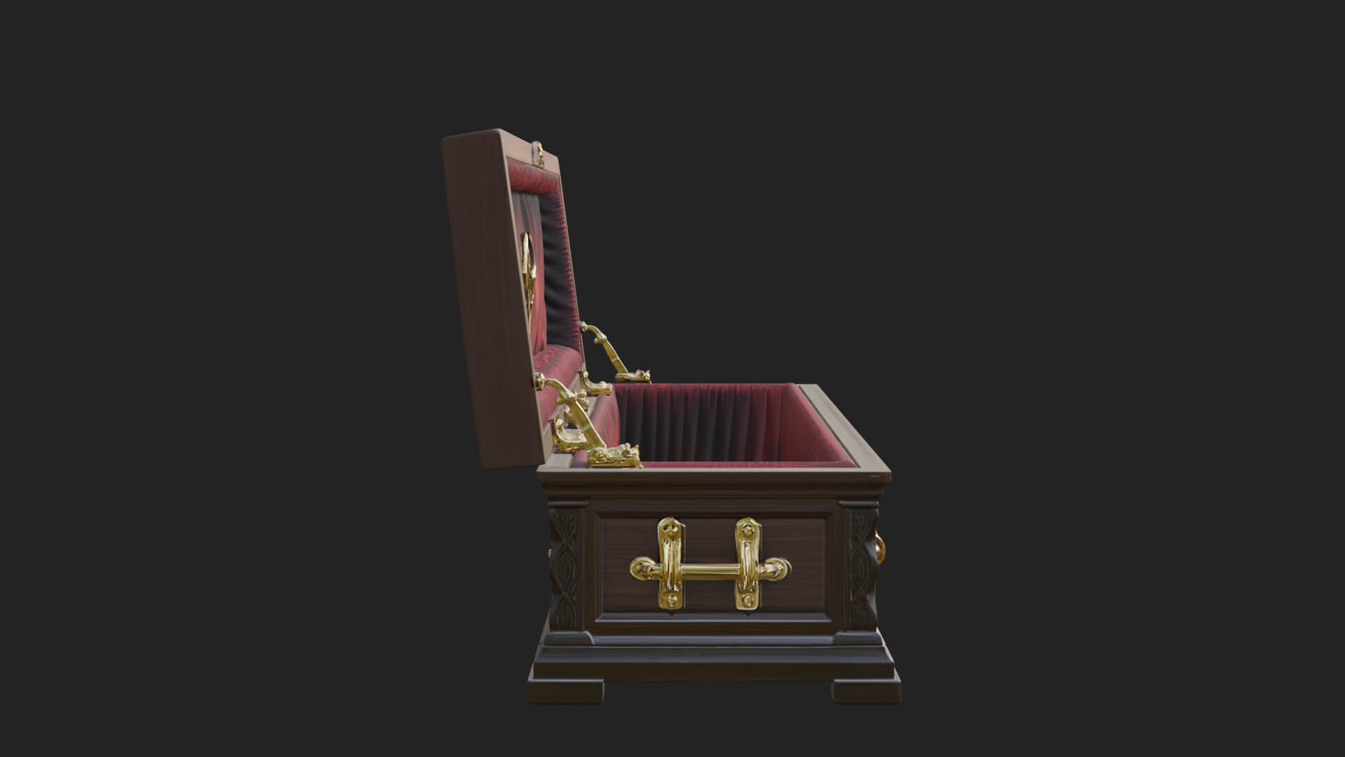 Open Wooden Coffin Model Design 2 3D Print Model 3D Model