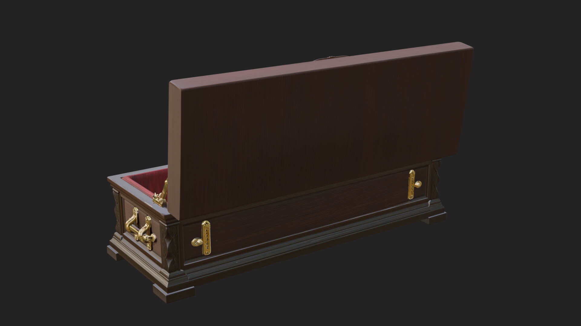 Open Wooden Coffin Model Design 2 3D Print Model 3D Model