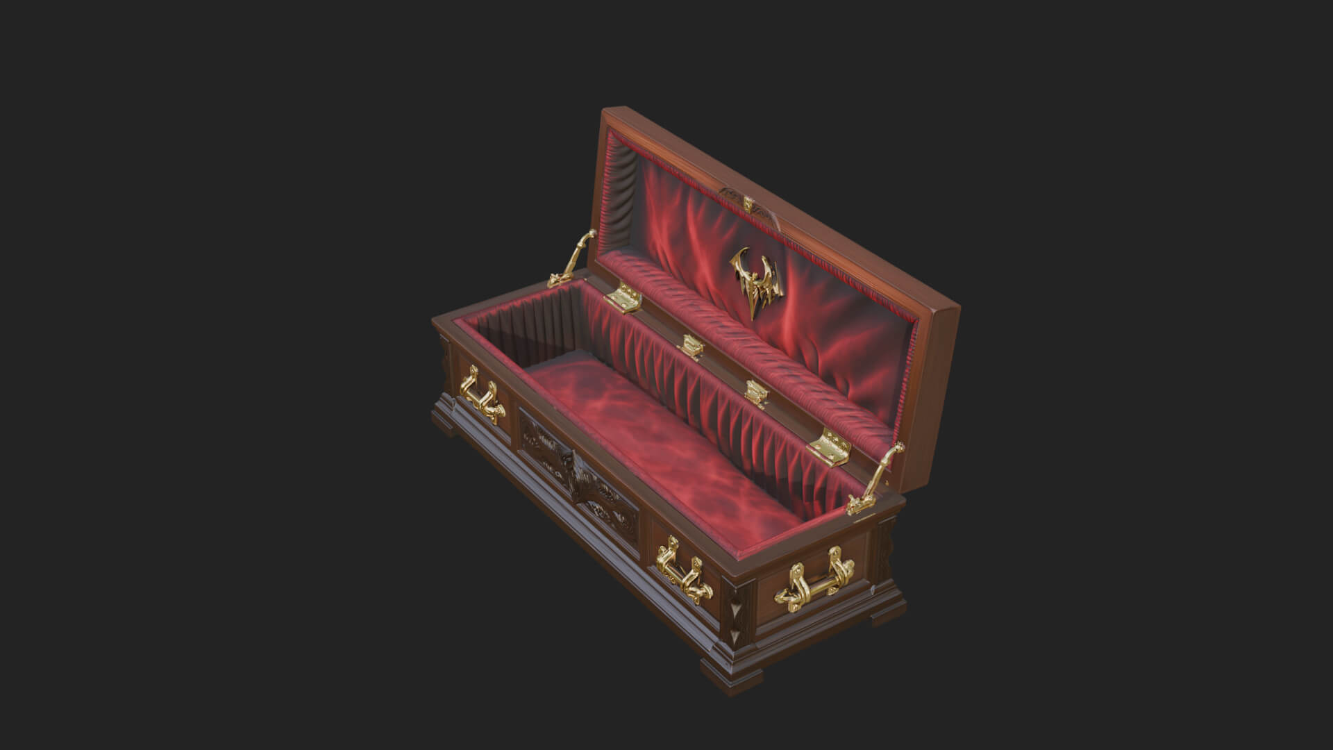 Open Wooden Coffin Model Design 2 3D Print Model 3D Model
