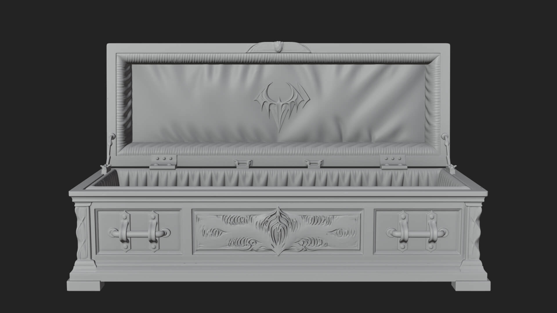 Open Wooden Coffin Model Design 2 3D Print Model 3D Model