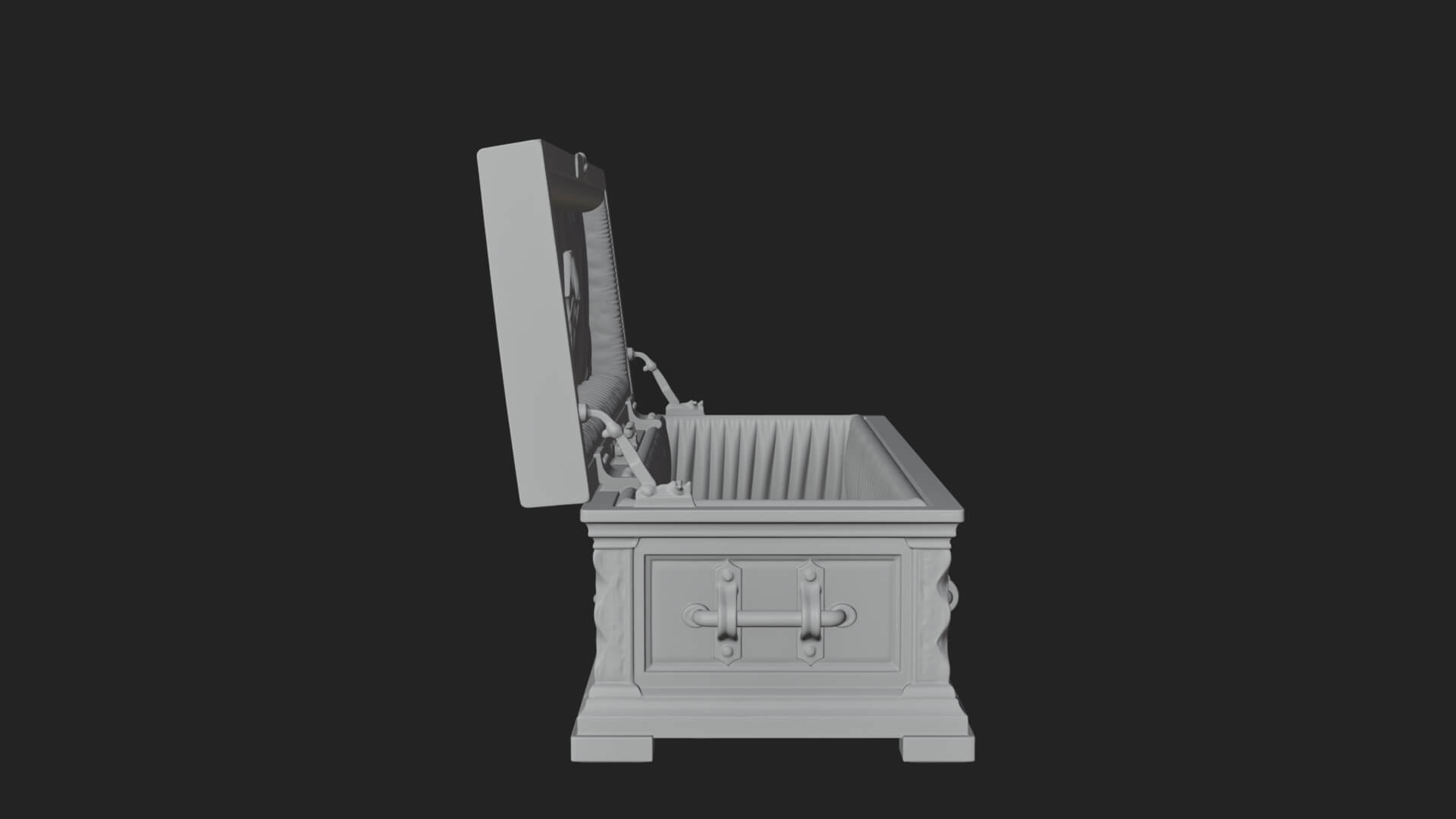 Open Wooden Coffin Model Design 2 3D Print Model 3D Model