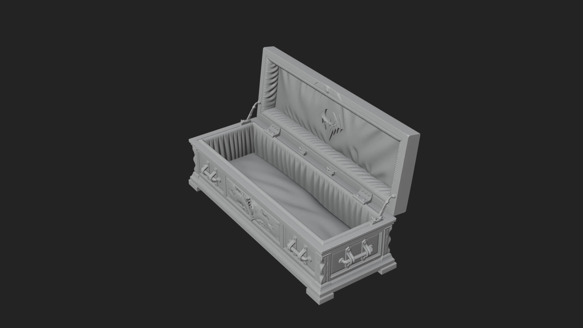 Open Wooden Coffin Model Design 2 3D Print Model 3D Model
