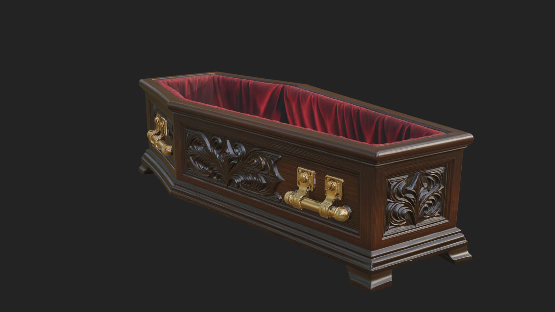 Open Wooden Coffin Model Design 3 3D Print Model 3D Model