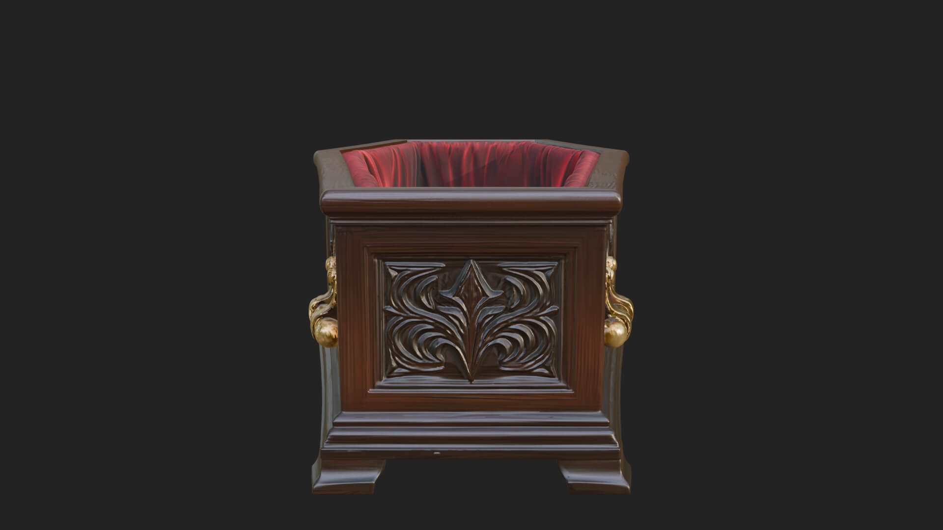 Open Wooden Coffin Model Design 3 3D Print Model 3D Model