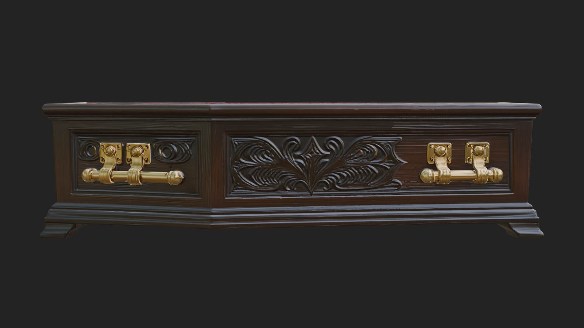 Open Wooden Coffin Model Design 3 3D Print Model 3D Model