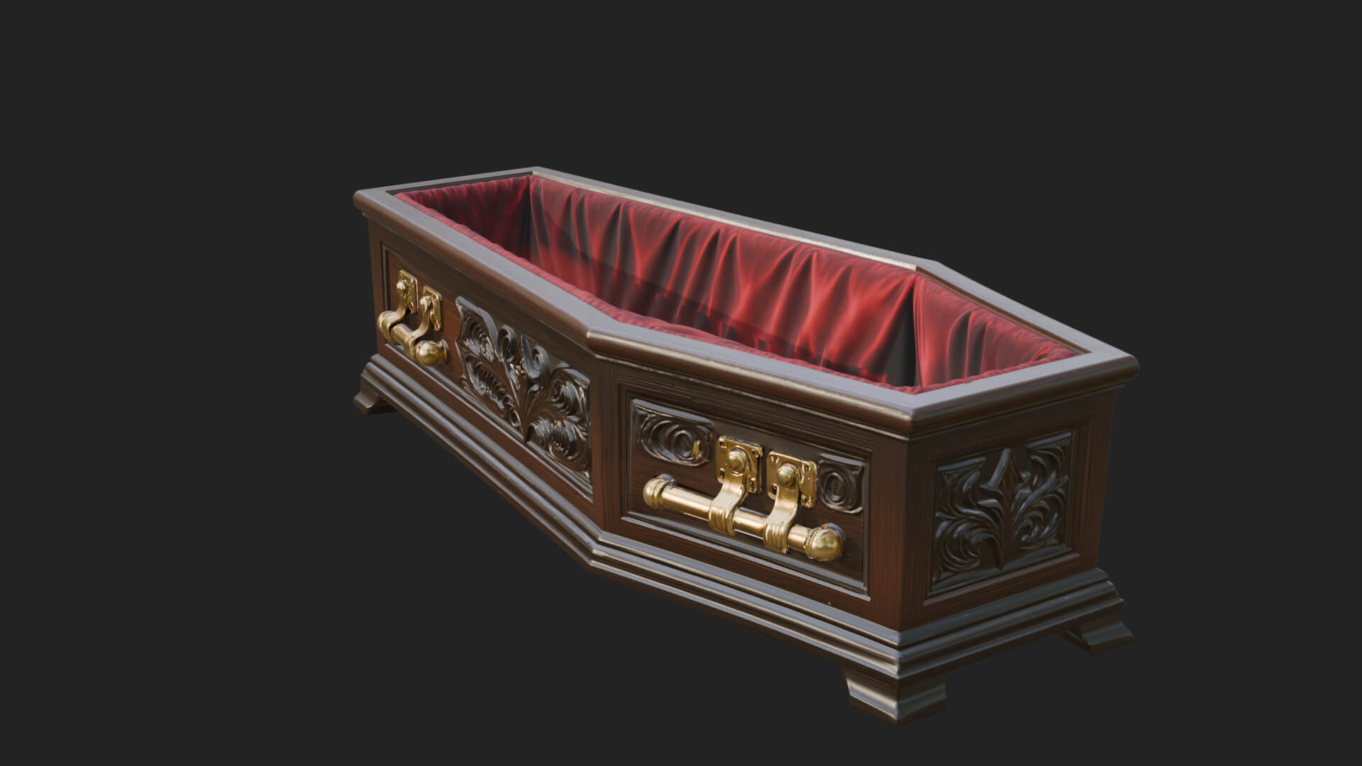 Open Wooden Coffin Model Design 3 3D Print Model 3D Model