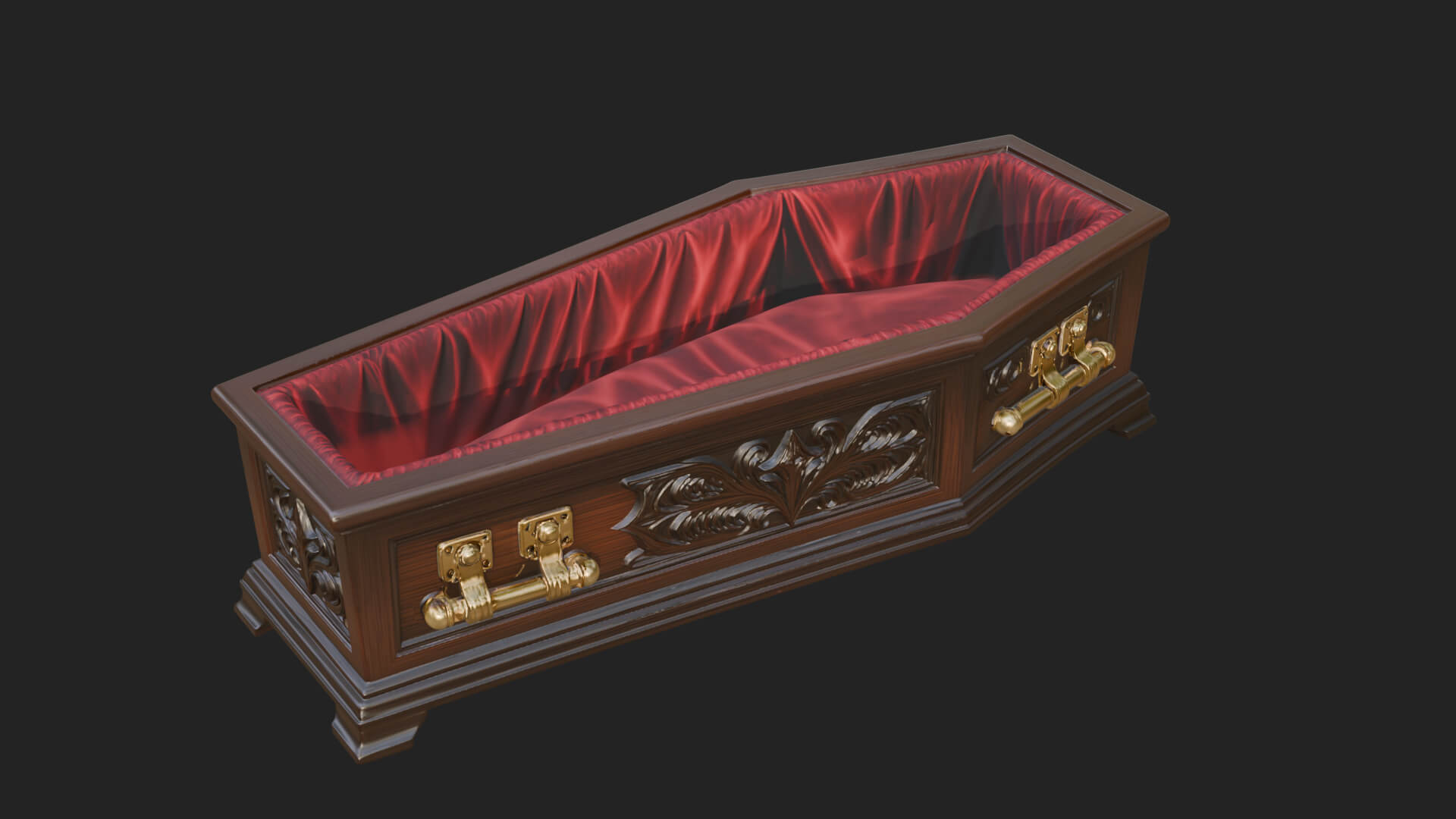 Open Wooden Coffin Model Design 3 3D Print Model 3D Model