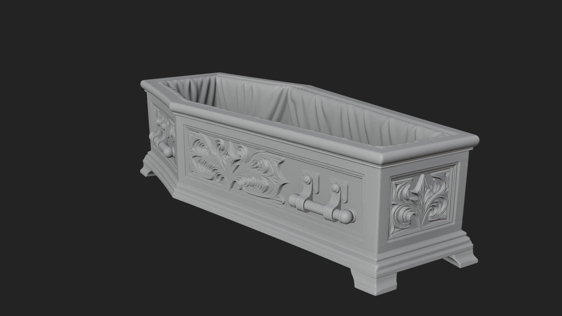 Open Wooden Coffin Model Design 3 3D Print Model 3D Model