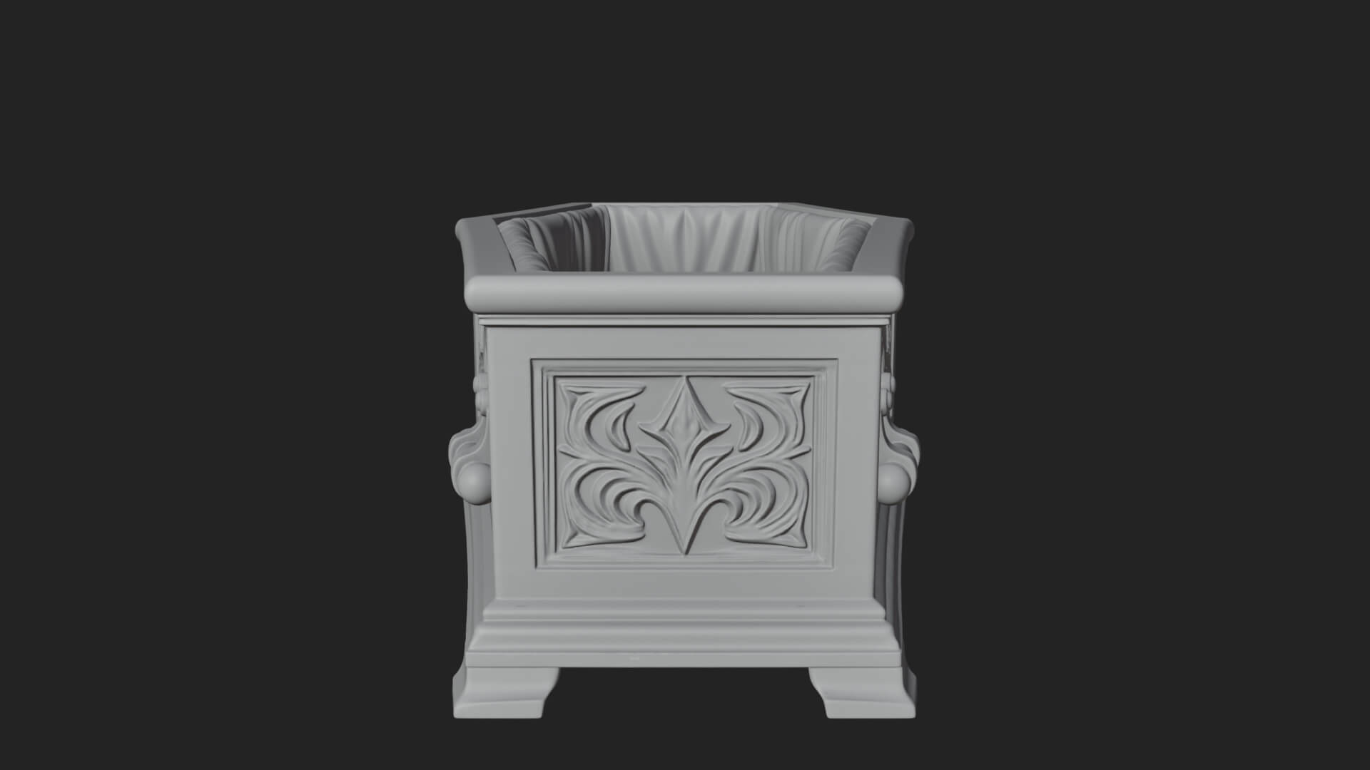 Open Wooden Coffin Model Design 3 3D Print Model 3D Model