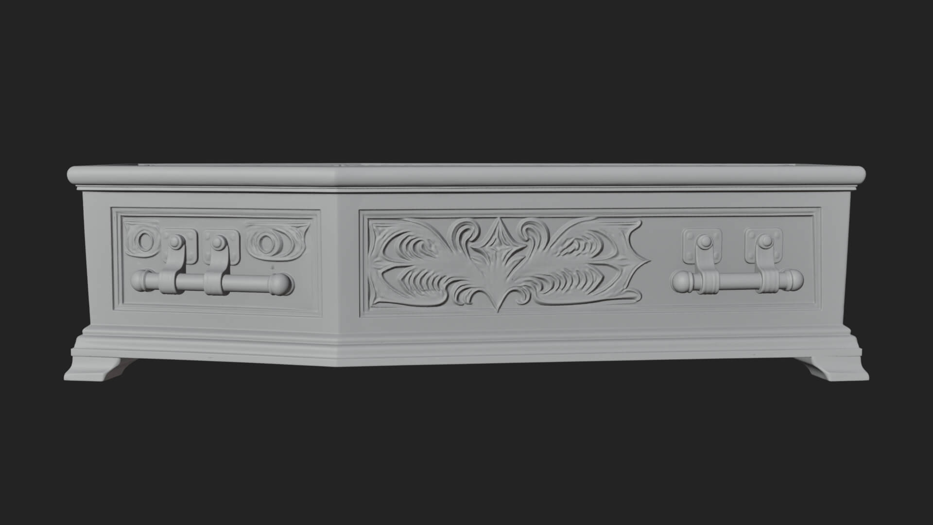 Open Wooden Coffin Model Design 3 3D Print Model 3D Model
