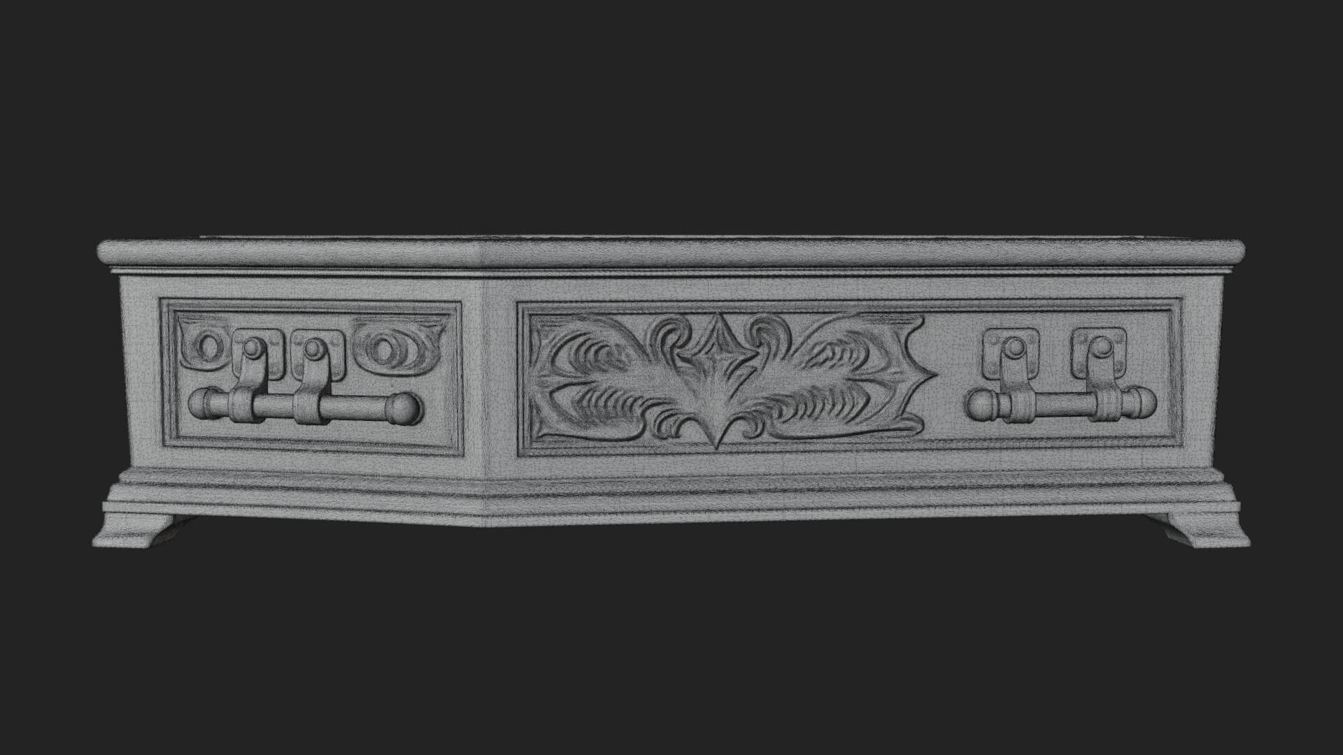 Open Wooden Coffin Model Design 3 3D Print Model 3D Model