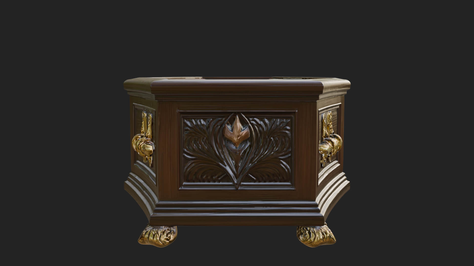 Open Wooden Coffin Model Design 4 3D Print Model 3D Model