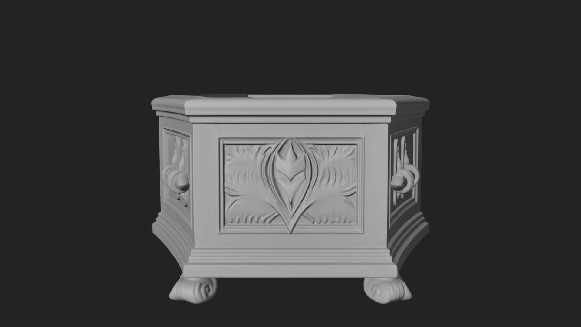 Open Wooden Coffin Model Design 4 3D Print Model 3D Model
