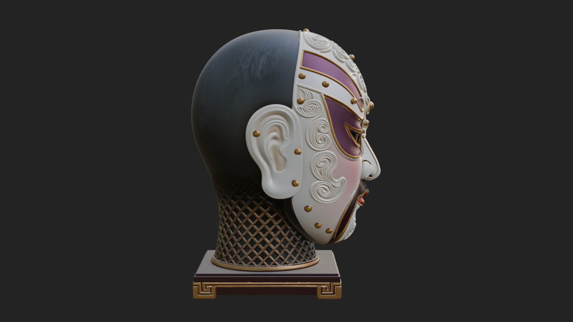 Opera Face Mask Statue Design 1 3D Print Model 3D Model