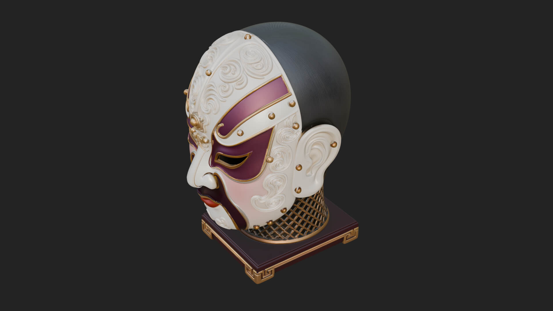 Opera Face Mask Statue Design 1 3D Print Model 3D Model