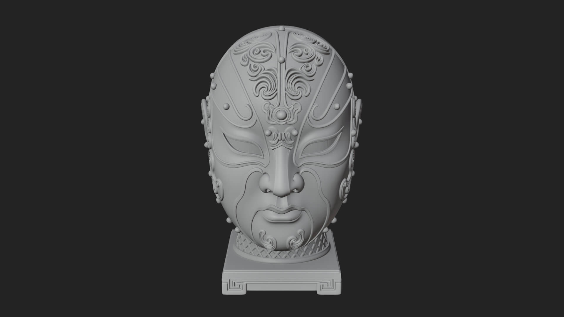 Opera Face Mask Statue Design 1 3D Print Model 3D Model