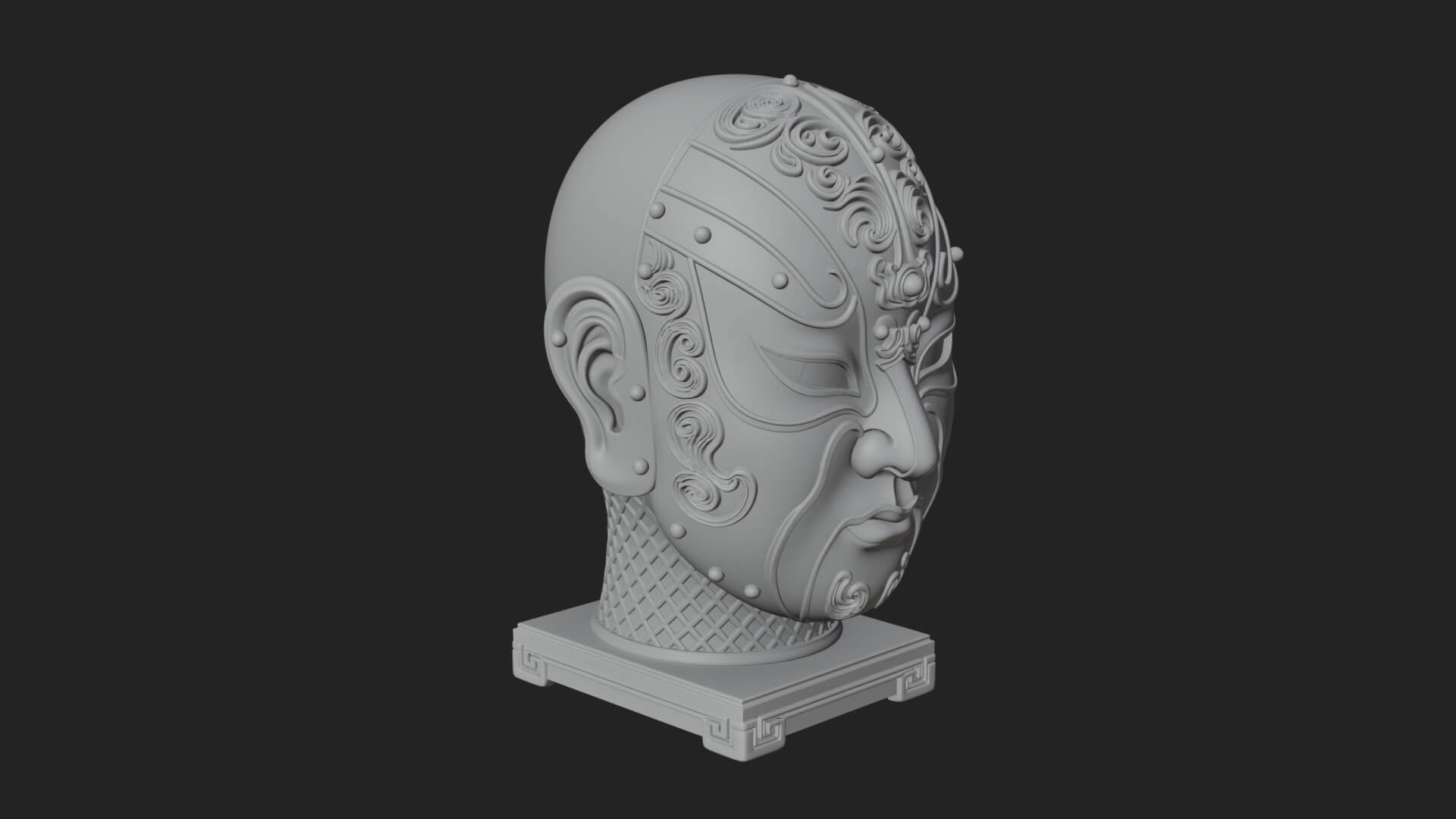 Opera Face Mask Statue Design 1 3D Print Model 3D Model