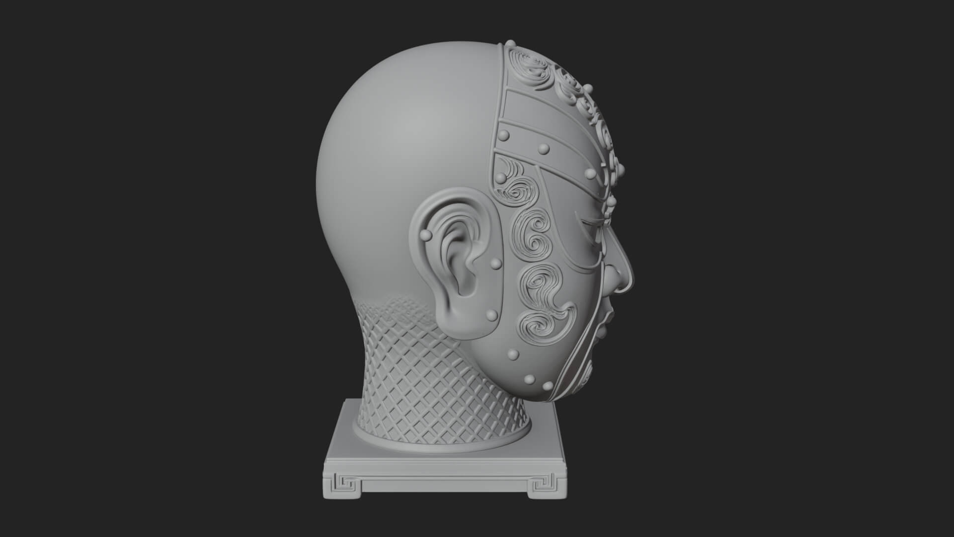Opera Face Mask Statue Design 1 3D Print Model 3D Model