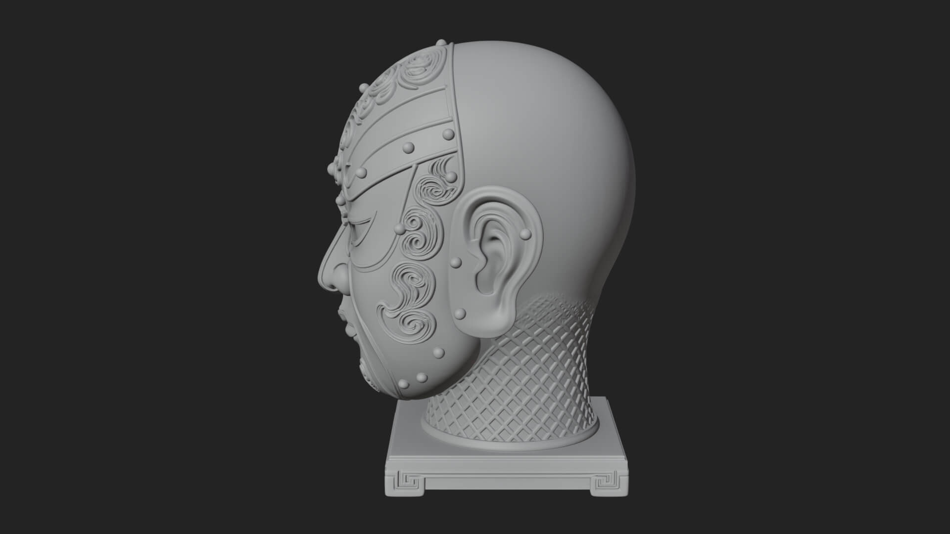 Opera Face Mask Statue Design 1 3D Print Model 3D Model