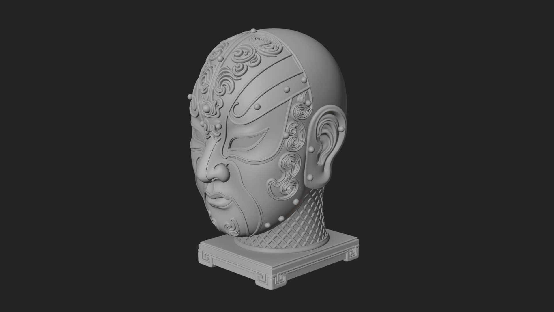 Opera Face Mask Statue Design 1 3D Print Model 3D Model