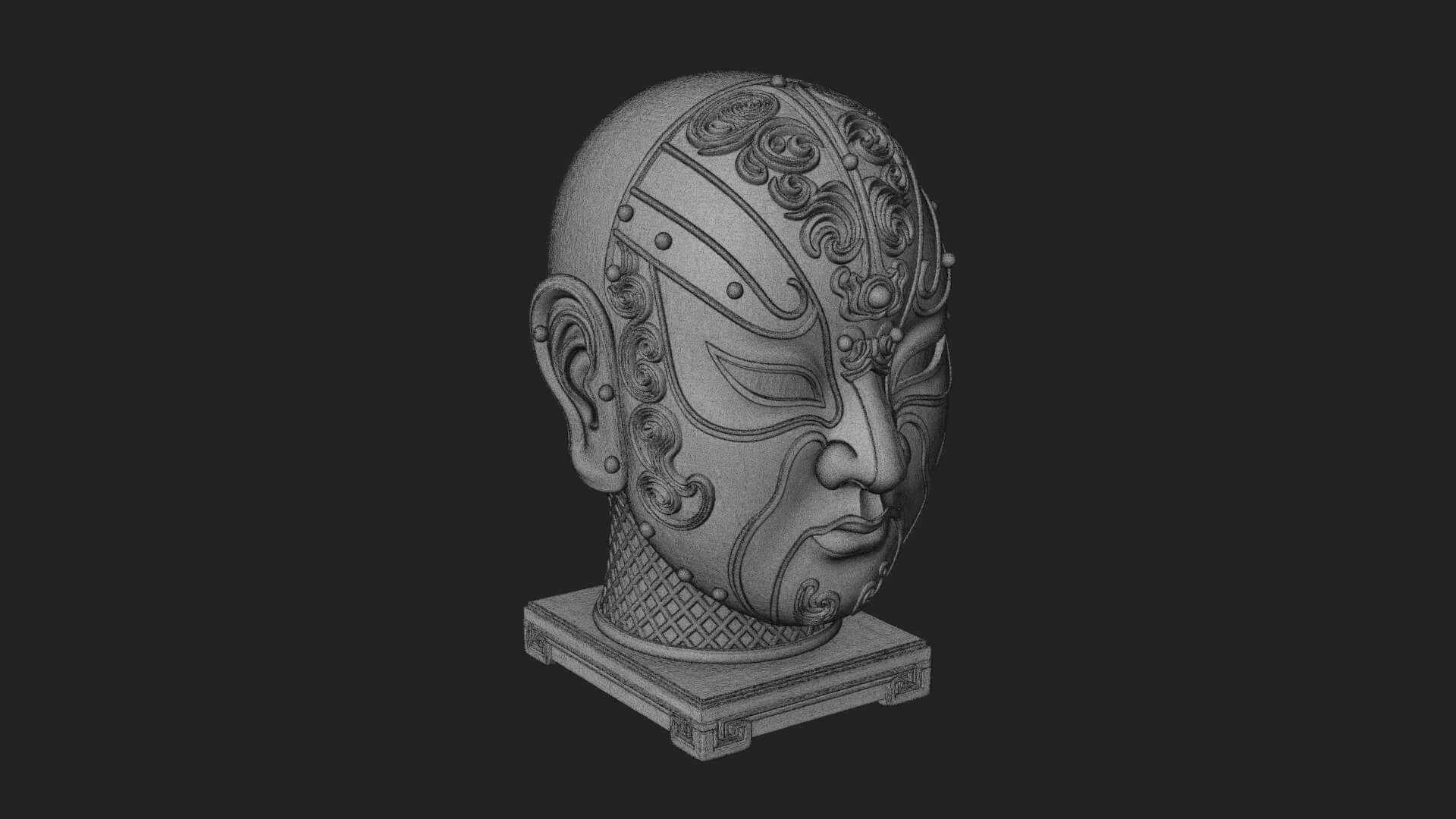 Opera Face Mask Statue Design 1 3D Print Model 3D Model