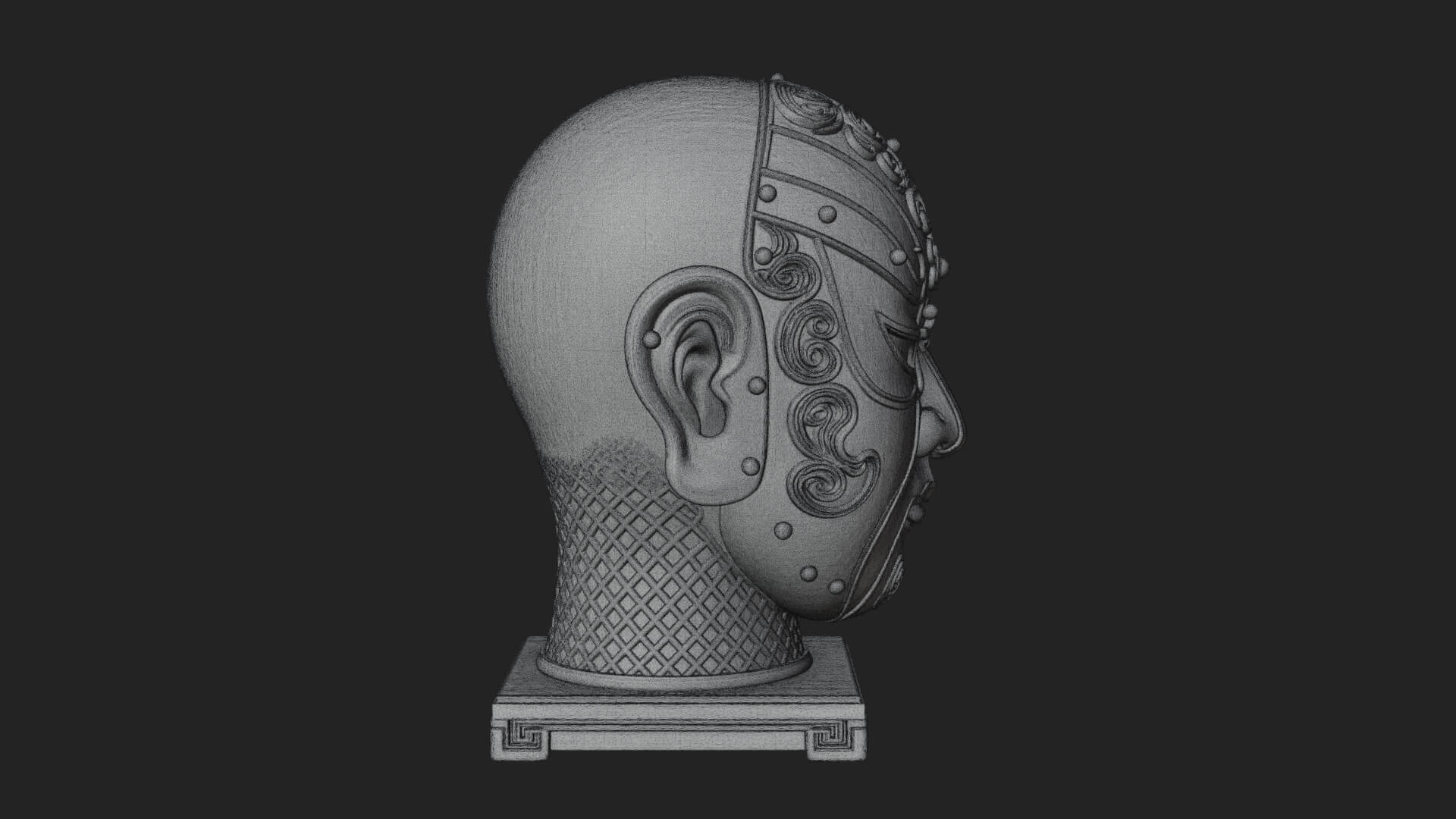 Opera Face Mask Statue Design 1 3D Print Model 3D Model