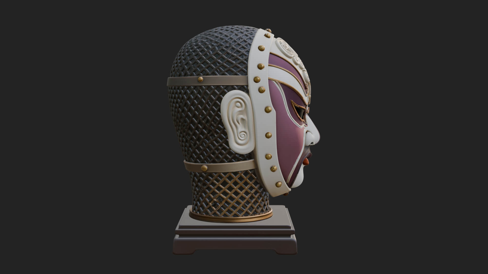 Opera Face Mask Statue Design 2 3D Print Model 3D Model