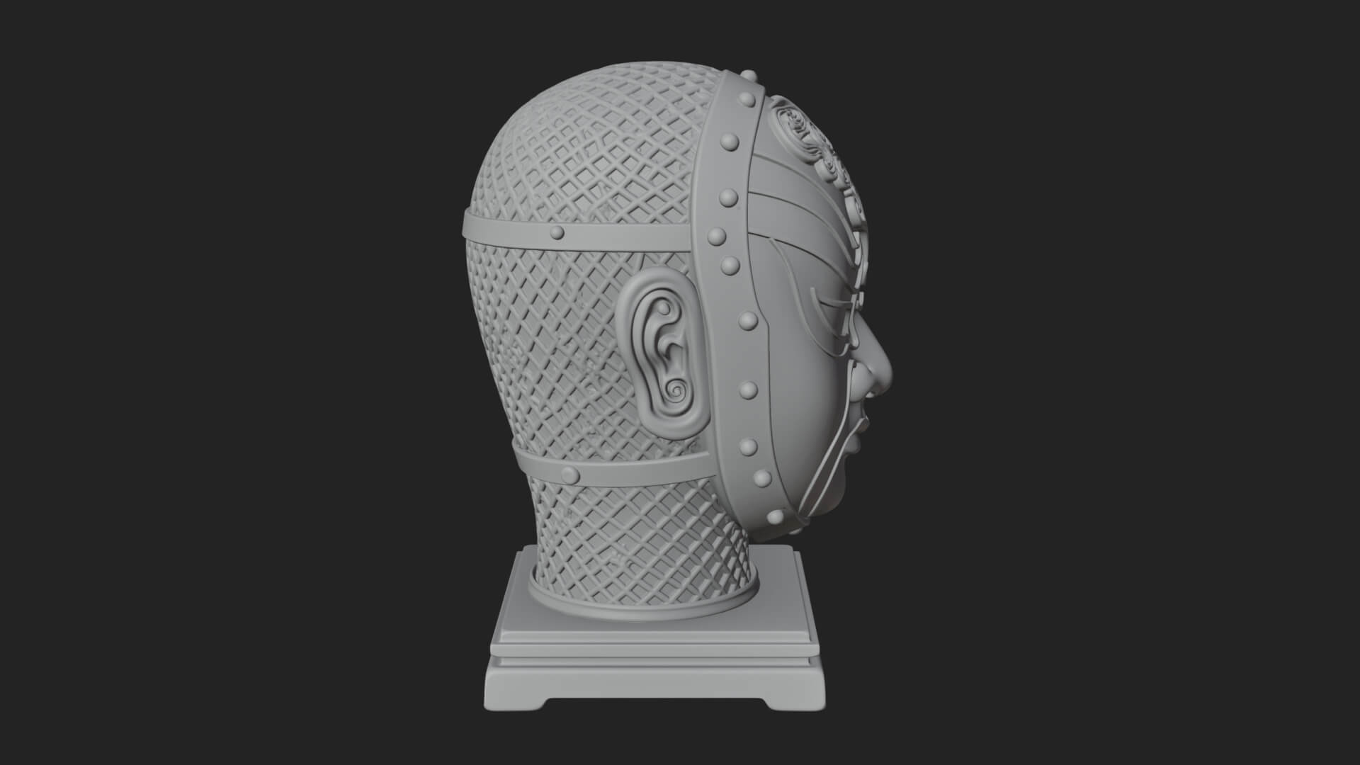 Opera Face Mask Statue Design 2 3D Print Model 3D Model