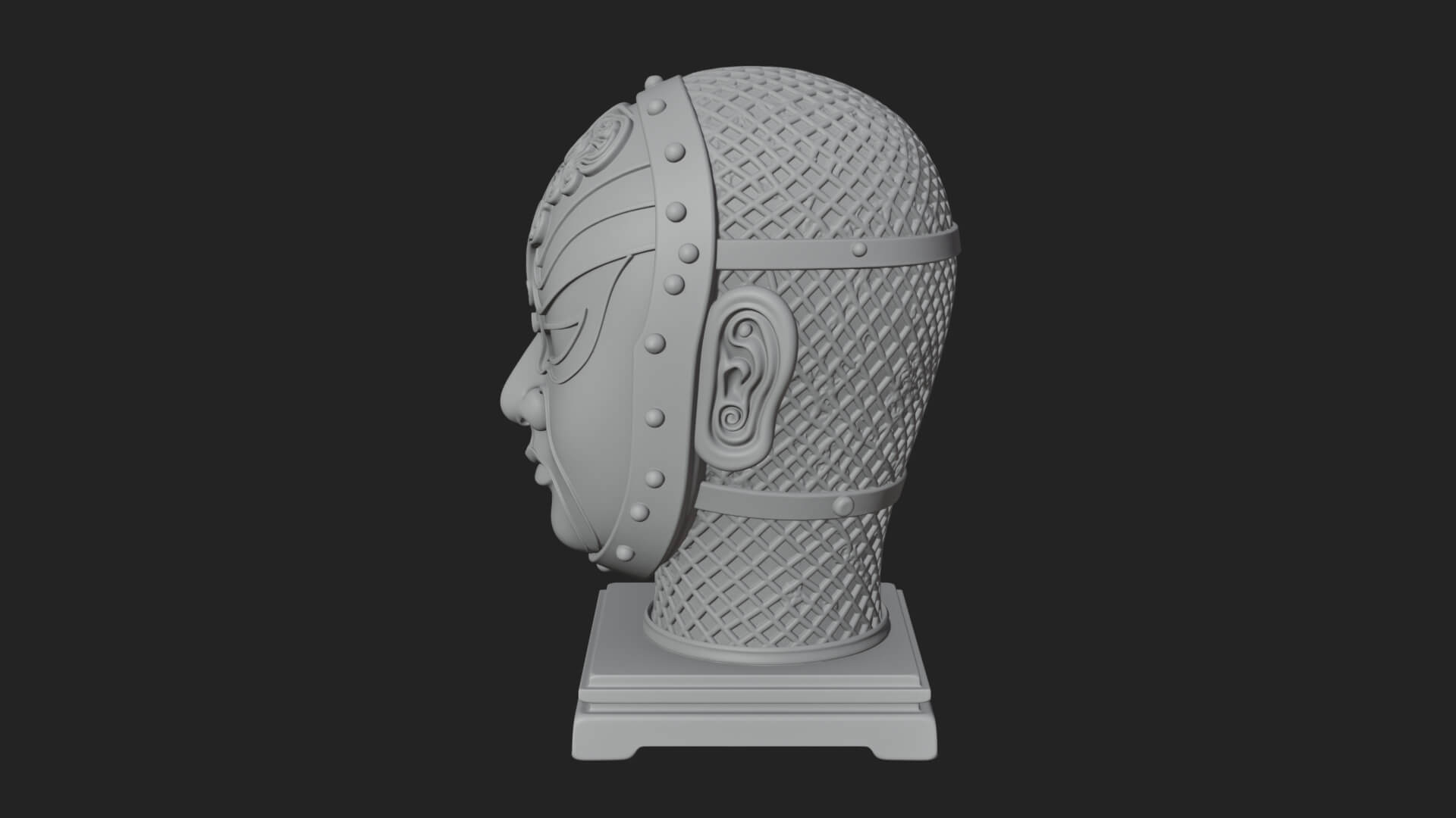 Opera Face Mask Statue Design 2 3D Print Model 3D Model