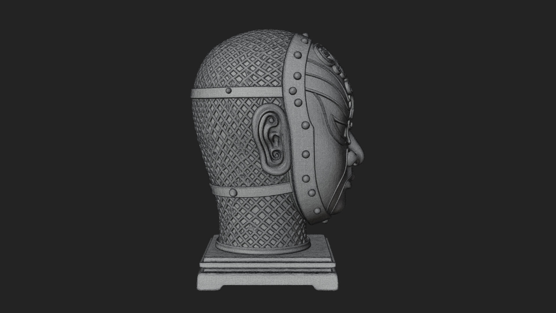 Opera Face Mask Statue Design 2 3D Print Model 3D Model