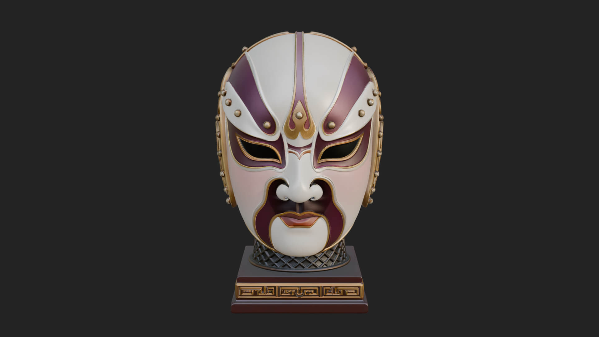 Opera Face Mask Statue Design 3 3D Print Model 3D Model