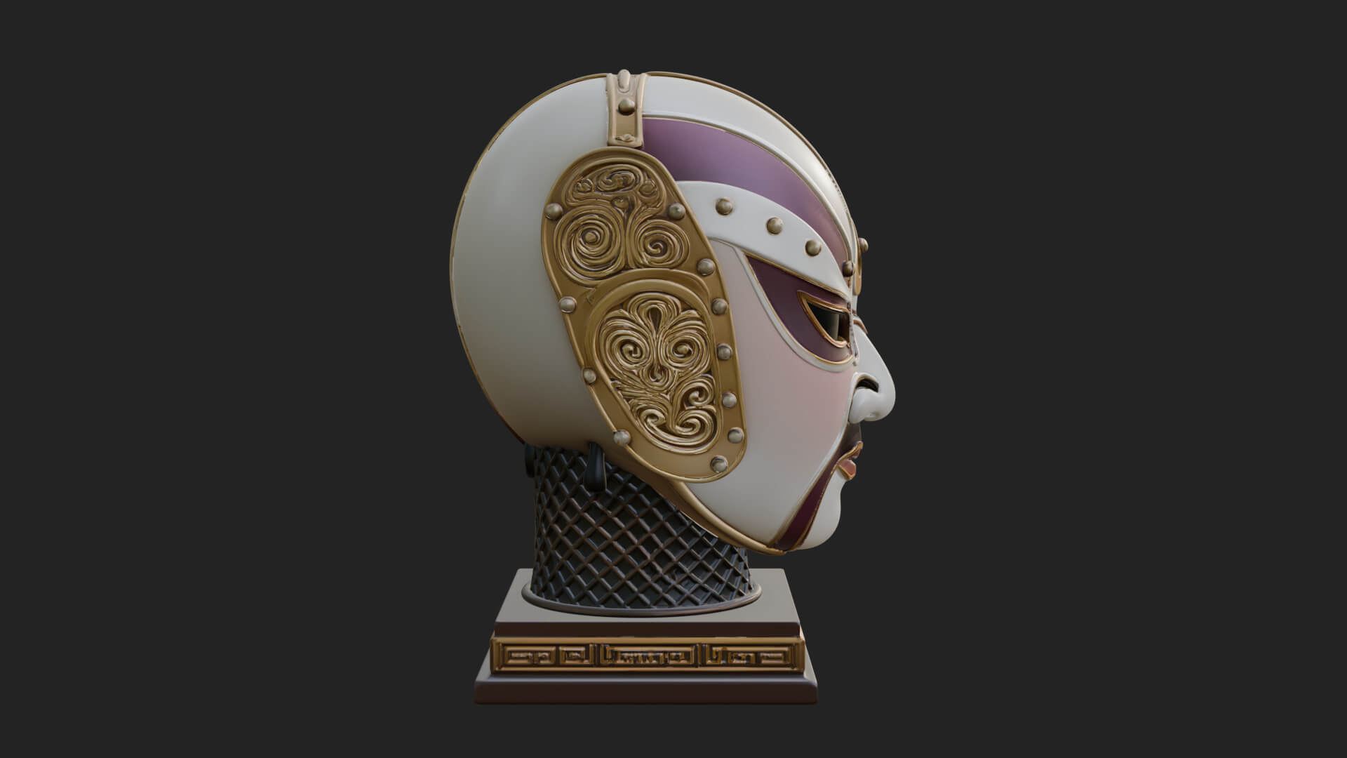 Opera Face Mask Statue Design 3 3D Print Model 3D Model