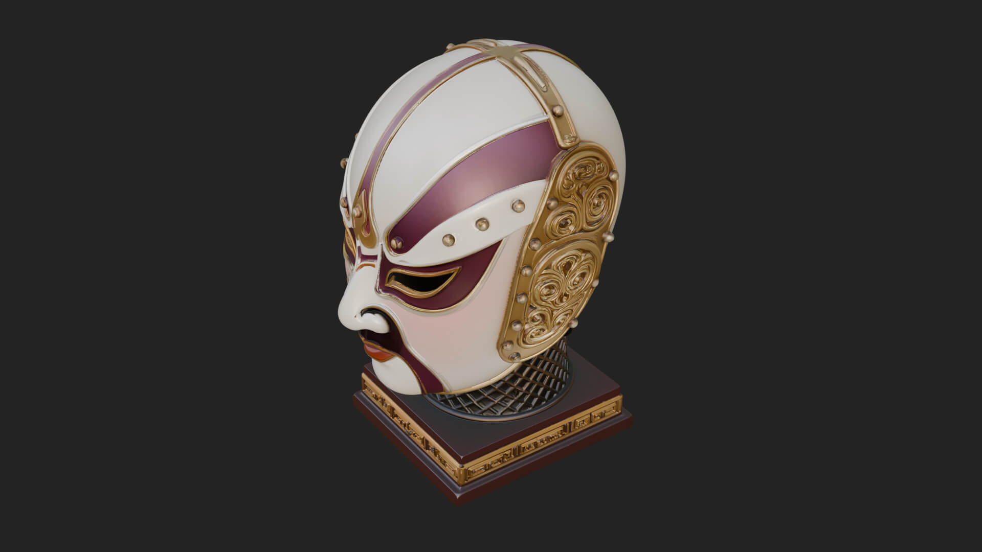 Opera Face Mask Statue Design 3 3D Print Model 3D Model