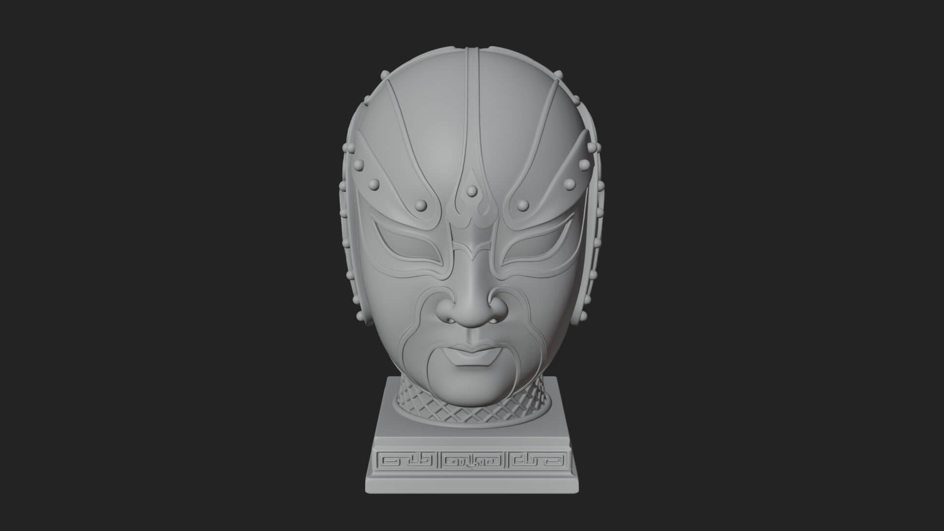 Opera Face Mask Statue Design 3 3D Print Model 3D Model