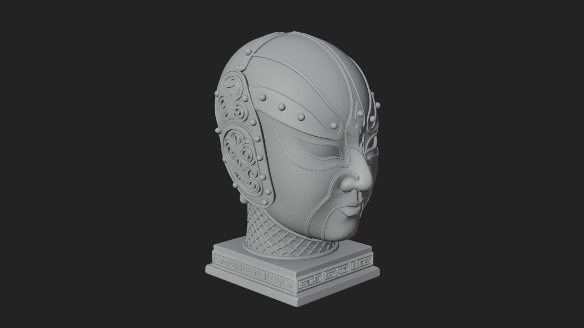 Opera Face Mask Statue Design 3 3D Print Model 3D Model