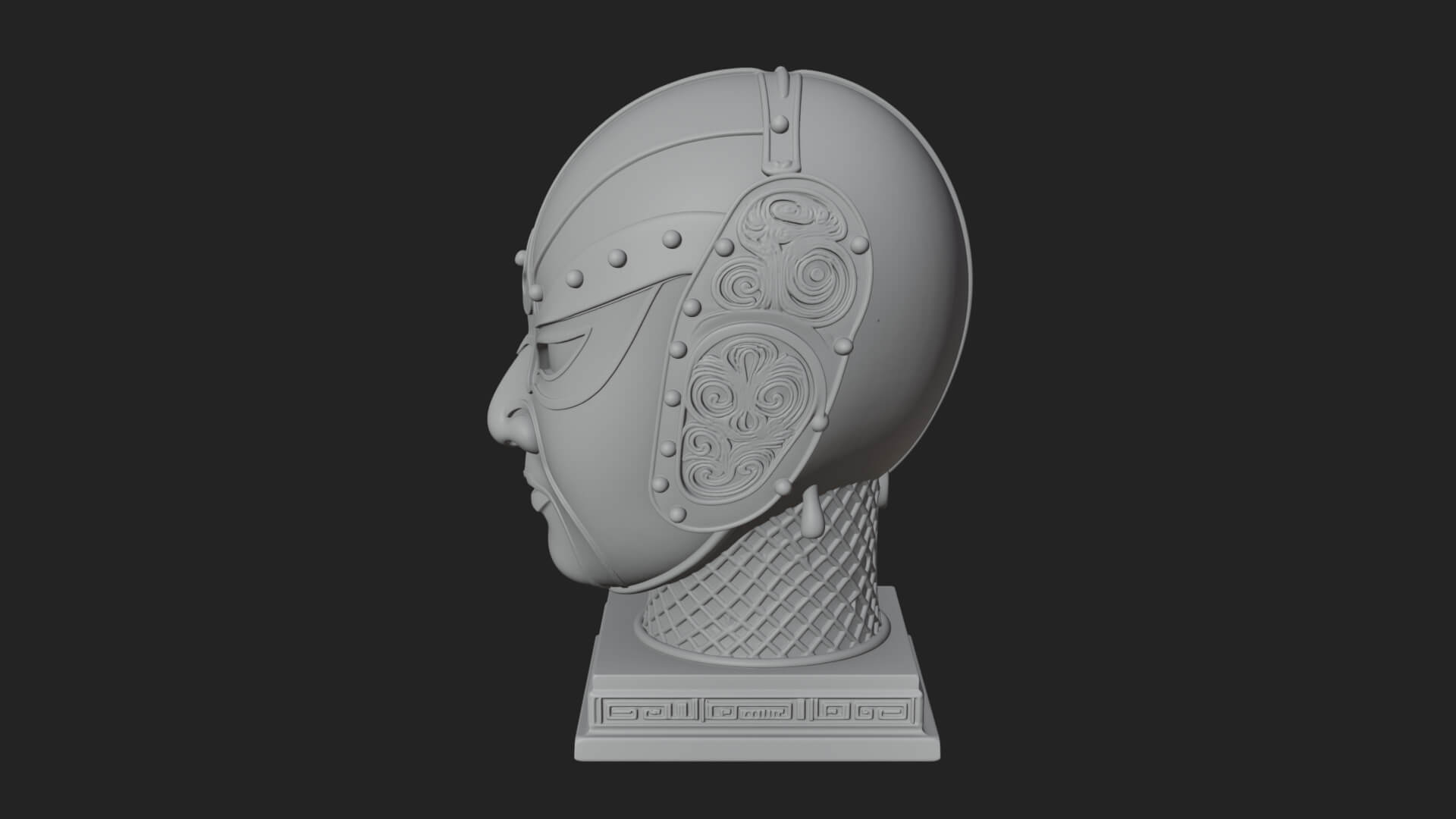 Opera Face Mask Statue Design 3 3D Print Model 3D Model