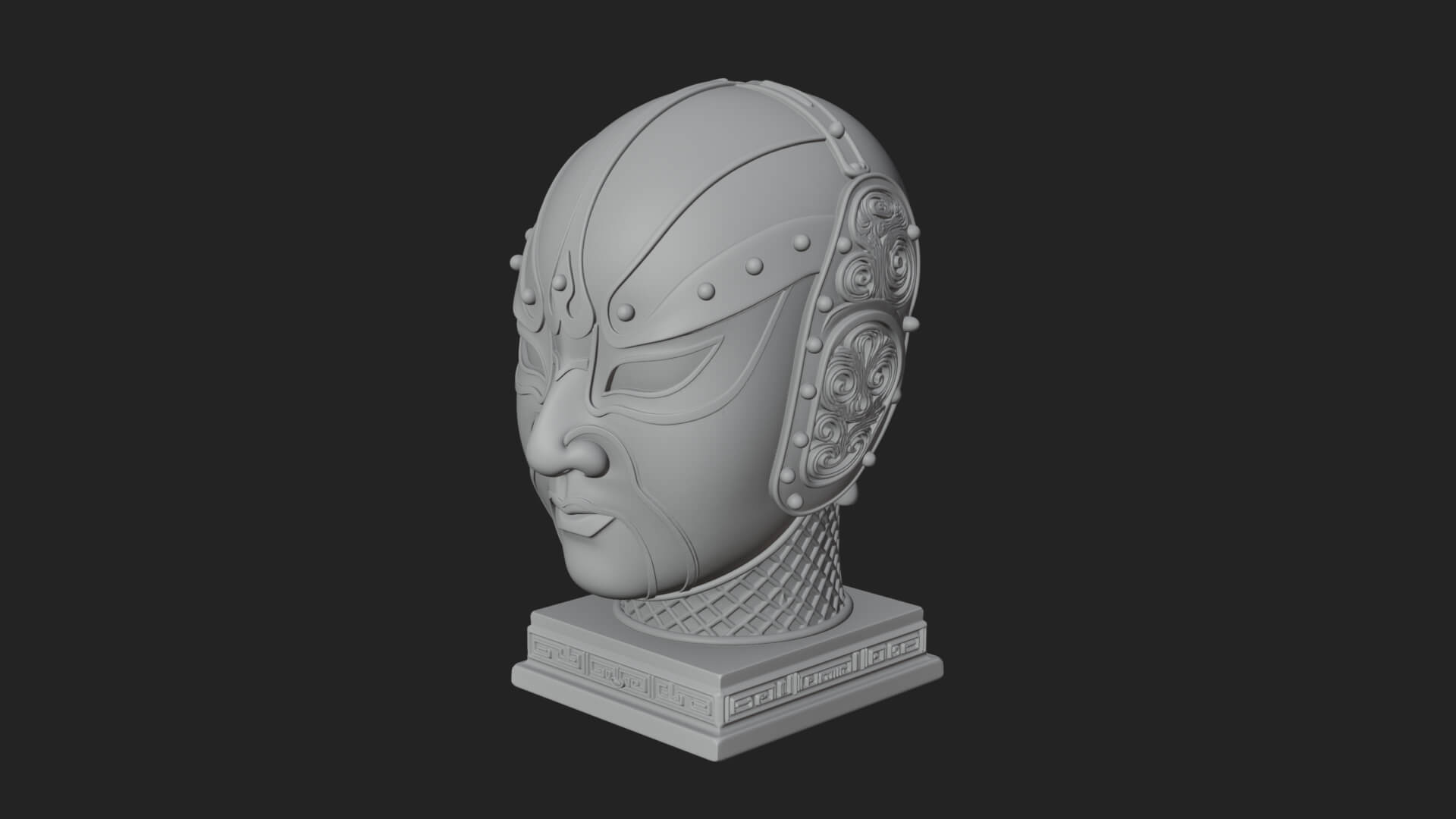 Opera Face Mask Statue Design 3 3D Print Model 3D Model