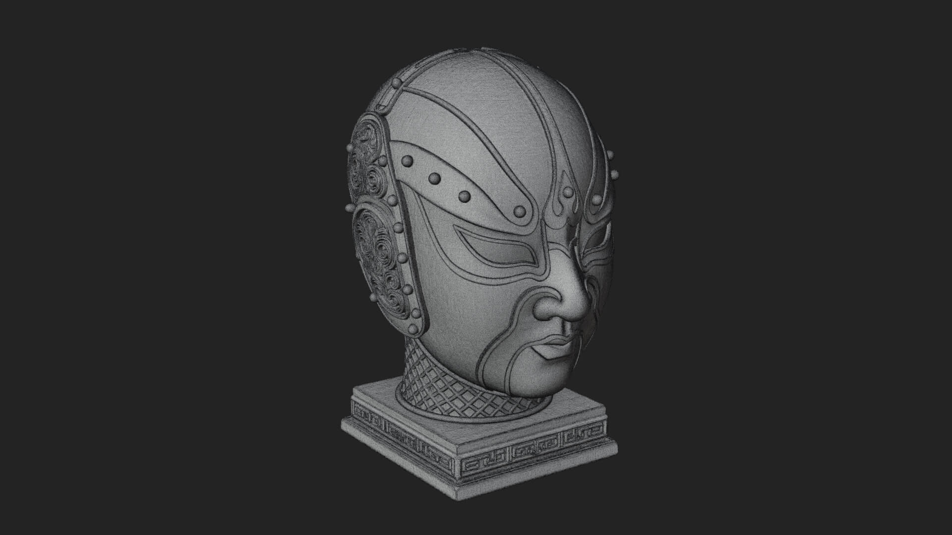Opera Face Mask Statue Design 3 3D Print Model 3D Model