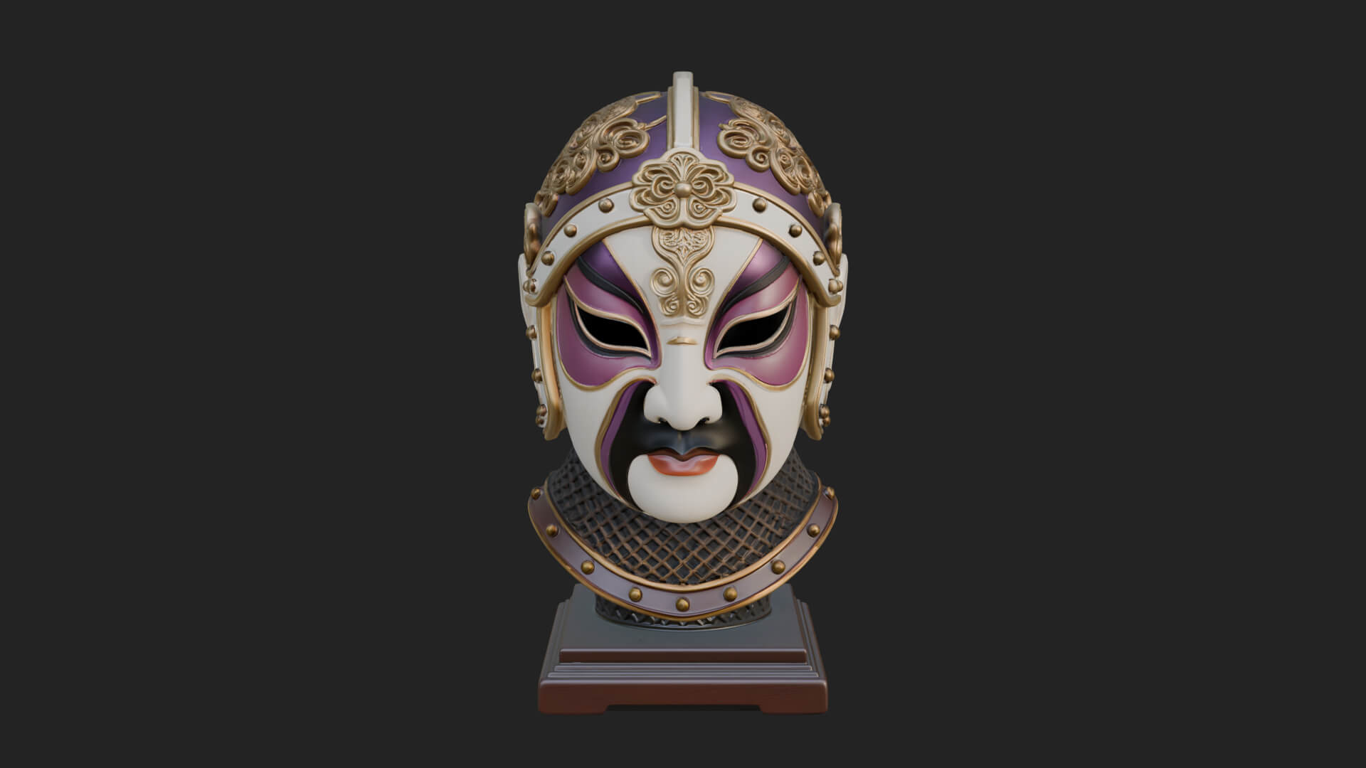 Opera Face Mask Statue Design 4 3D Print Model 3D Model