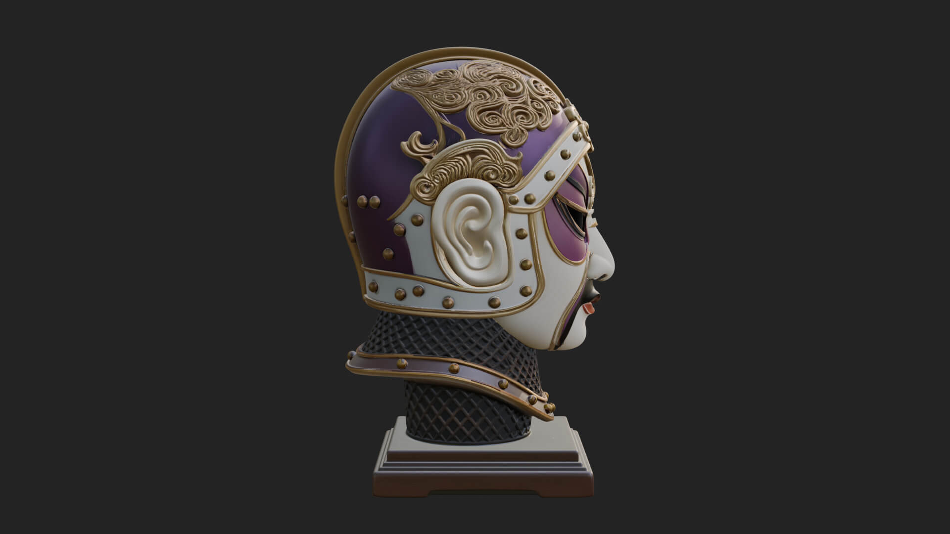Opera Face Mask Statue Design 4 3D Print Model 3D Model