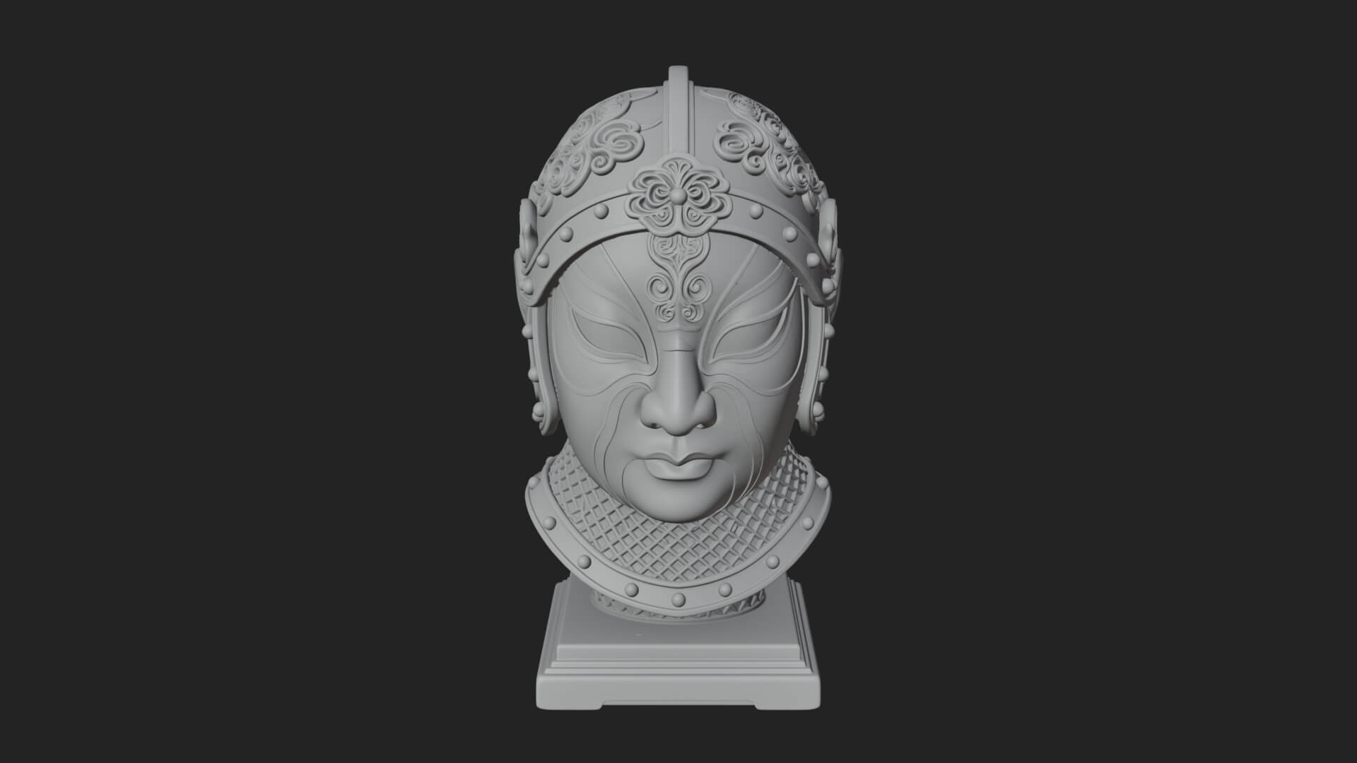 Opera Face Mask Statue Design 4 3D Print Model 3D Model